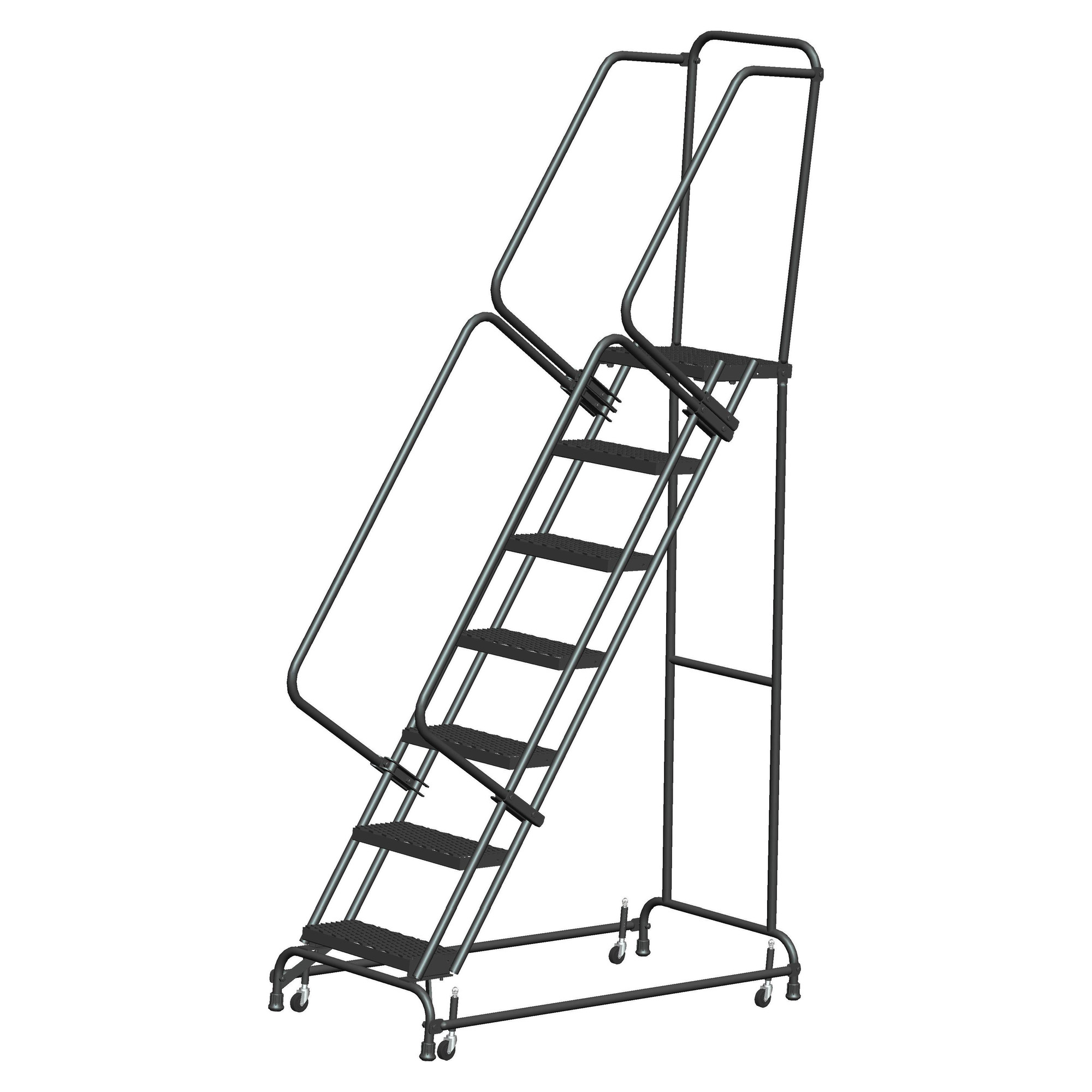 Ballymore, Rolling Ladder, Overall Height 100 in, Steps 7, Material Steel, Model# FSH718X
